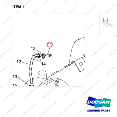 101529-01963 LINES GP-BRAKE OIL CIRCULATION - parts diagram, item 11 shown - genuine Doosan / Bobcat forklift part