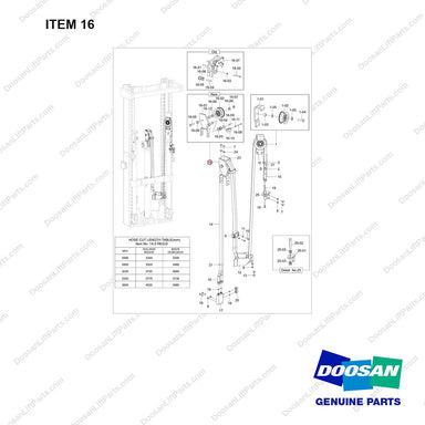 101529-01988 MERCHANDIZING;PRI 3WAY(FF) - full parts diagram, item 16 marked - genuine Doosan / Bobcat forklift part