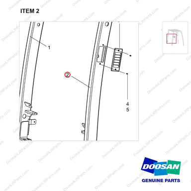 101534-00885 LEG GROUP;REAR - parts diagram, item 2 shown - genuine Doosan / Bobcat forklift part