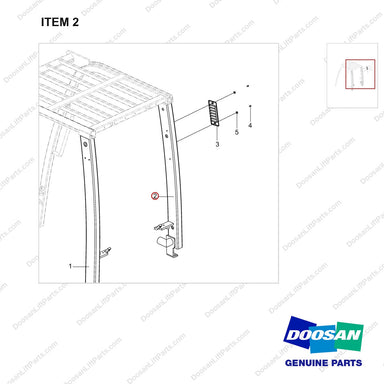 101534-00911 LEG GP,STD;GC15/18S/20SC-9 - parts diagram, item 2 shown - genuine Doosan / Bobcat forklift part