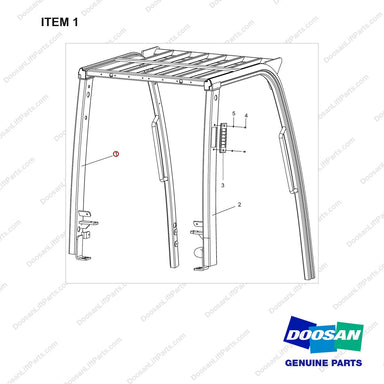 101534-00955 LEG GROUP;REAR,2075MM - full parts diagram, item 1 marked - genuine Doosan / Bobcat forklift part