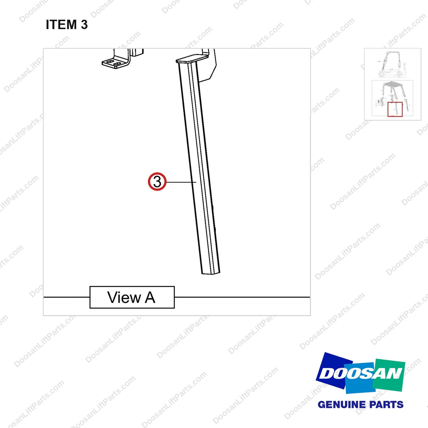 101534-00960 OPTION-DRIVE IN RACK;762X1350X2125 - parts diagram, item 3 shown - genuine Doosan / Bobcat forklift part