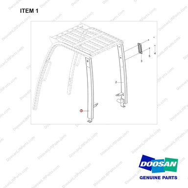 101534-01128 LEG GROUP;REAR,83INCH - full parts diagram, item 1 marked - genuine Doosan / Bobcat forklift part
