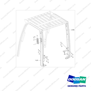 101534-01200 LEG GP;LOWERED OVHG,GC45S-9(KUBOTA) - full parts diagram - genuine Doosan / Bobcat forklift part