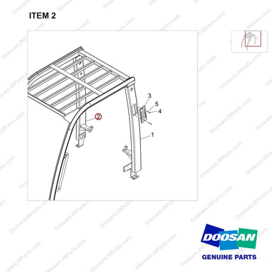 101534-01945 LEG GP;STD - parts diagram, item 2 shown - genuine Doosan / Bobcat forklift part