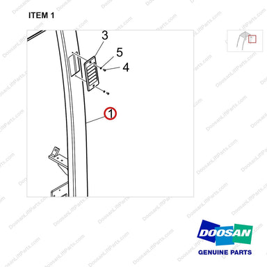 101534-01948 LEG GP;2INCH RAISE - parts diagram, item 1 shown - genuine Doosan / Bobcat forklift part