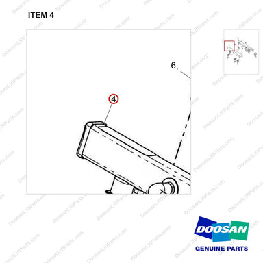 101582-02357 RAIL ASSY,FUEL;PSI 4.3L, DUAL FUEL - parts diagram, item 4 shown - genuine Doosan / Bobcat forklift part
