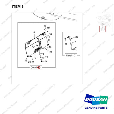 101583-00096 COVER GROUP;FRAME - parts diagram, item 8 shown - genuine Doosan / Bobcat forklift part