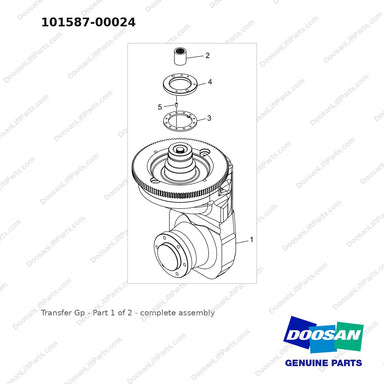 101587-00024 Transfer Gp - Part 1 of 2 - full parts diagram - genuine Doosan / Bobcat forklift part