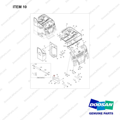 102301-01316 PANEL;GROUP-OUTER 18.2 - full parts diagram, item 10 marked - genuine Doosan / Bobcat forklift part