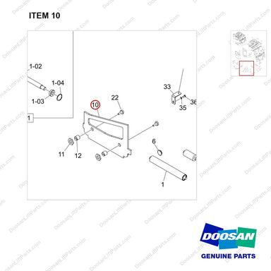 102301-01316 PANEL;GROUP-OUTER 18.2 - parts diagram, item 10 shown - genuine Doosan / Bobcat forklift part