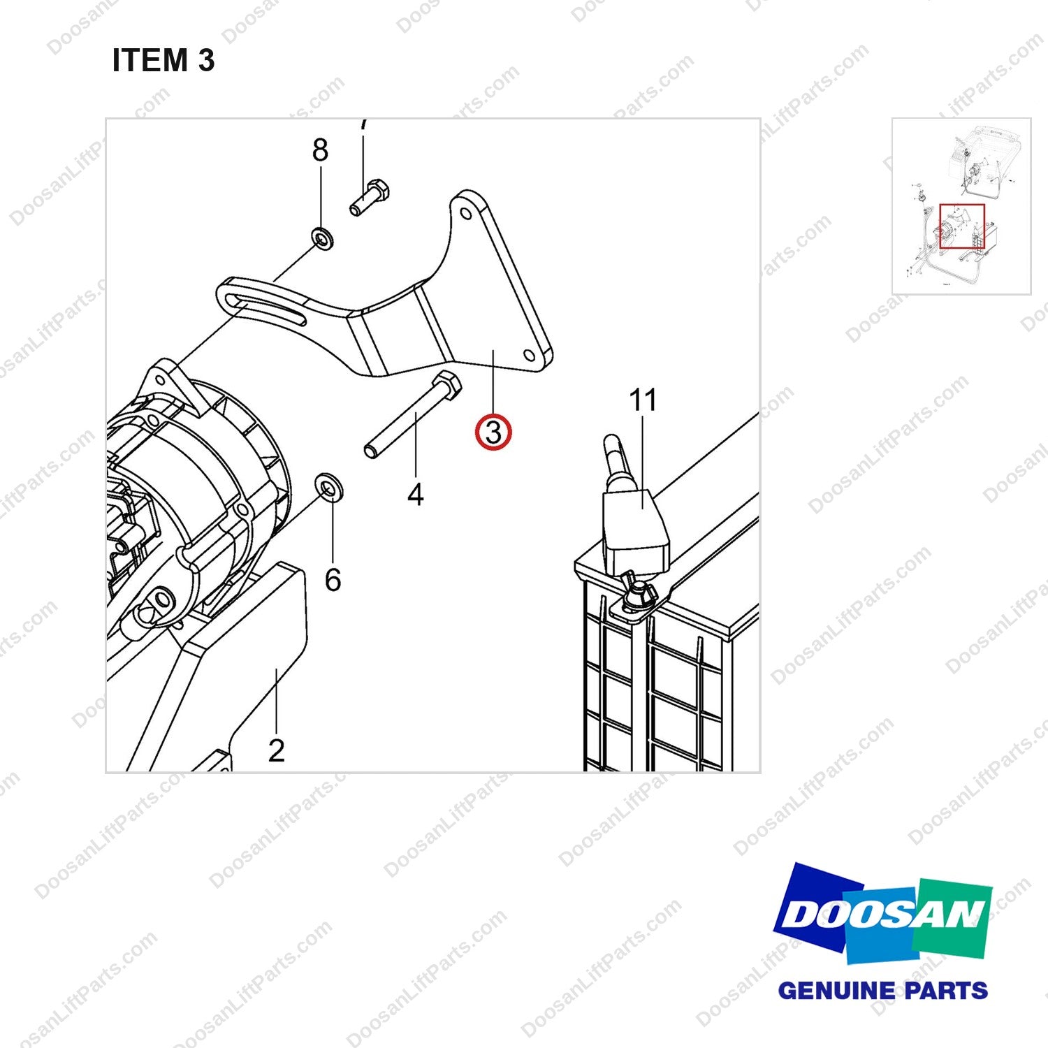 110302-02032 OPTION_HOMOLOGATION;UL-LPS - parts diagram, item 3 shown - genuine Doosan / Bobcat forklift part