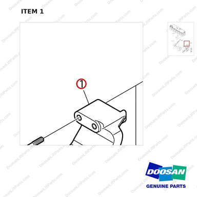 110403-00047E ALTERNATOR MOUNTING - parts diagram, item 1 shown - genuine Doosan / Bobcat forklift part