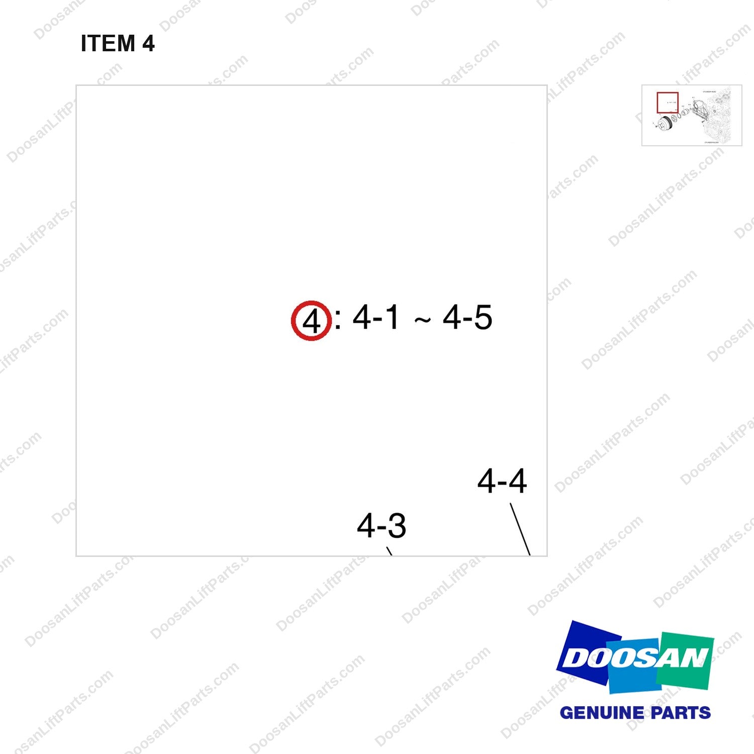 110412-00247 COOLING FAN - parts diagram, item 4 shown - genuine Doosan / Bobcat forklift part