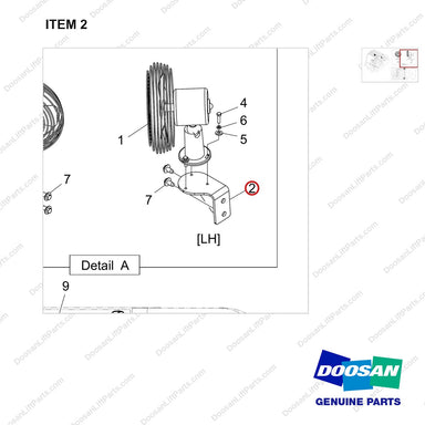 110412-00299 CH/OV AR-DUAL OPEATOR FAN - parts diagram, item 2 shown - genuine Doosan / Bobcat forklift part
