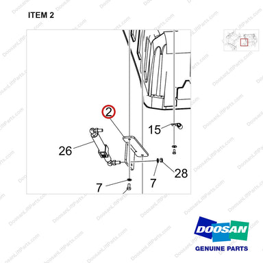 110414-06468 HOOD MODULE;D25S-9 - parts diagram, item 2 shown - genuine Doosan / Bobcat forklift part