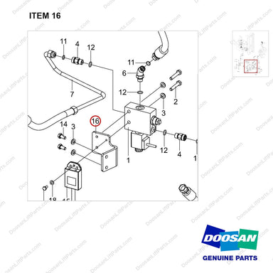 110414-07921 CH/OV AR-AUTO TILT LEVELING - parts diagram, item 16 shown - genuine Doosan / Bobcat forklift part