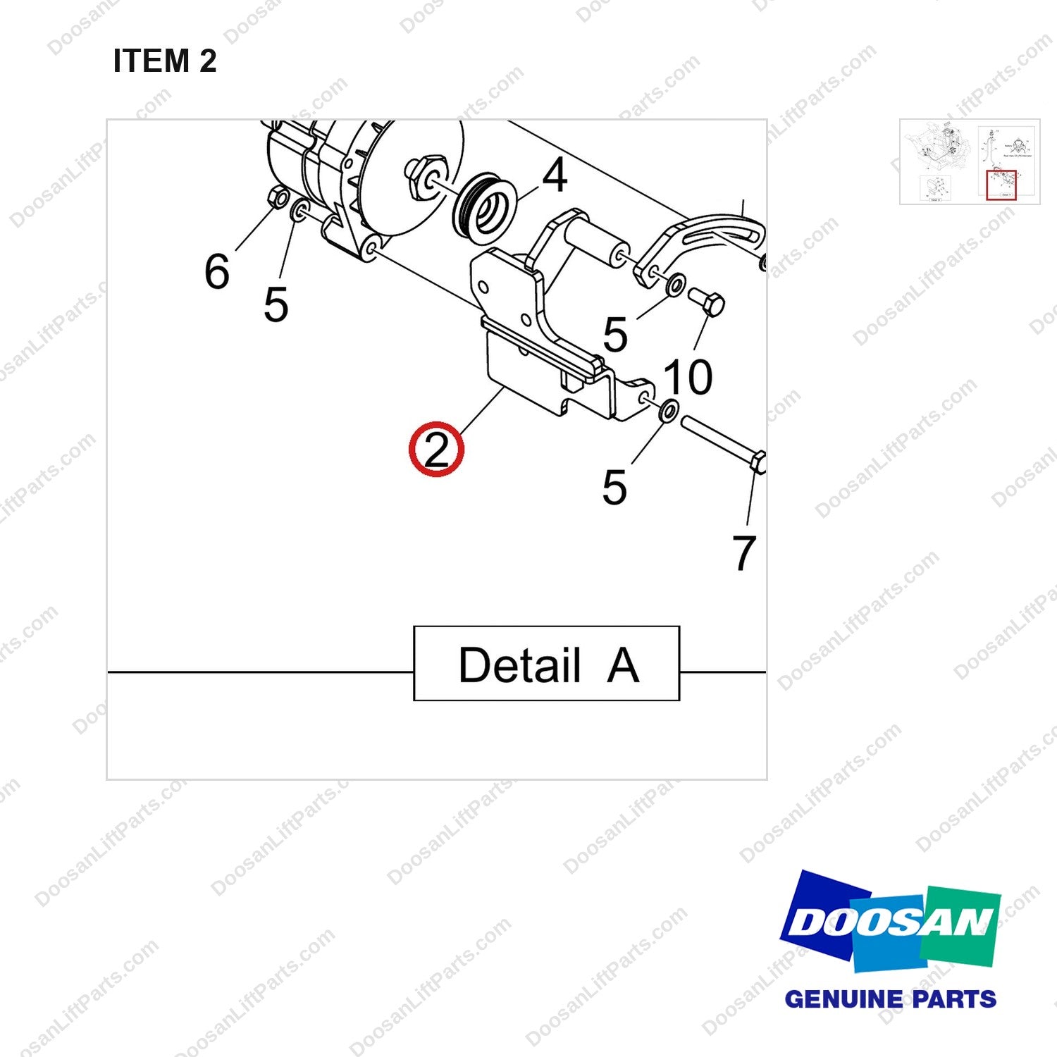 110414-09149 CH/OV AR-UL SAFETY;LP - parts diagram, item 2 shown - genuine Doosan / Bobcat forklift part