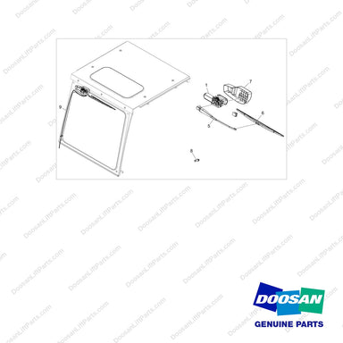 110419-00506 WIPER ASSY;FOR MODULAR CABIN(24V) - full parts diagram - genuine Doosan / Bobcat forklift part
