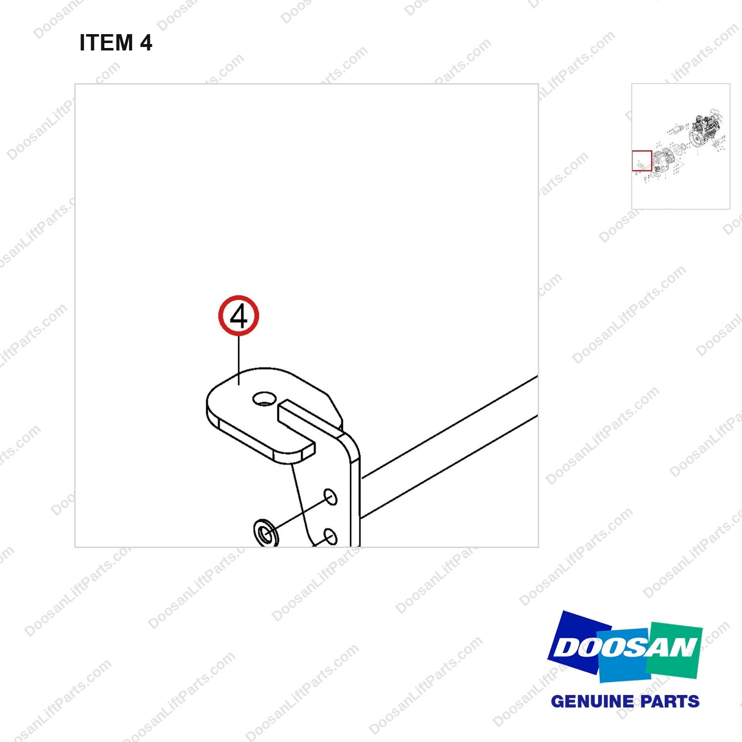 110420-01167 Engine & Transmission Gp - Non Certi - parts diagram, item 4 shown - genuine Doosan / Bobcat forklift part