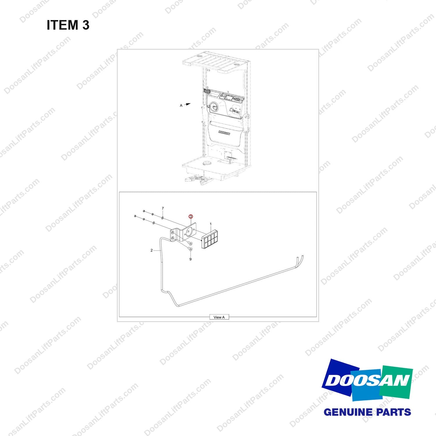 110420-02229 HEIGHT SELECTOR;KEY PAD - full parts diagram, item 3 marked - genuine Doosan / Bobcat forklift part