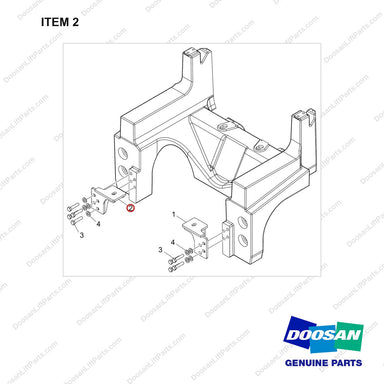 110420-02758 ENGINE MTG GP;GC15S,GCT,FRAME SUB - full parts diagram, item 2 marked - genuine Doosan / Bobcat forklift part