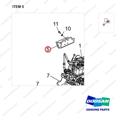 110427-00006 Engine & Transmission Gp - parts diagram, item 5 shown - genuine Doosan / Bobcat forklift part