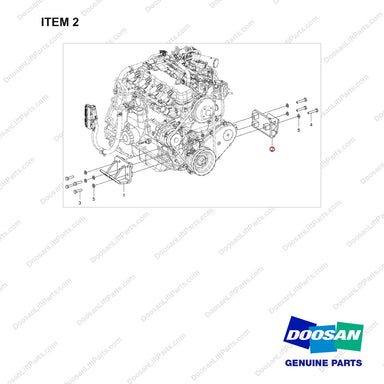 110427-00972 MOUNTING GP;ENGINE GCT2.5L - full parts diagram, item 2 marked - genuine Doosan / Bobcat forklift part