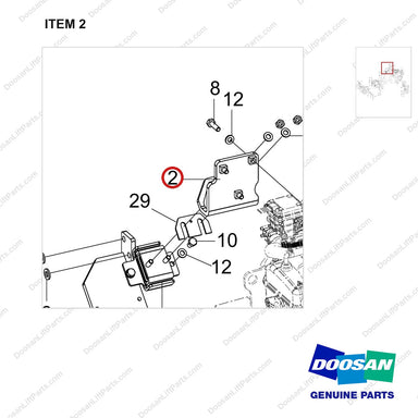 110427-01166 MOUNT GROUP;POWER TRAIN - parts diagram, item 2 shown - genuine Doosan / Bobcat forklift part