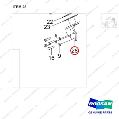 110427-01310 MOUNT GROUP;POWERTRAIN,GC45S-9 - parts diagram, item 28 shown - genuine Doosan / Bobcat forklift part