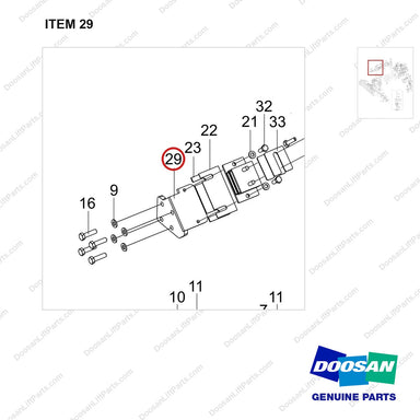 110427-01311 MOUNT GROUP;POWERTRAIN,GC45S-9 - parts diagram, item 29 shown - genuine Doosan / Bobcat forklift part