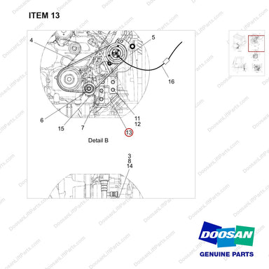 110427-01459 AIRCON GP;KUBOTA - parts diagram, item 13 shown - genuine Doosan / Bobcat forklift part