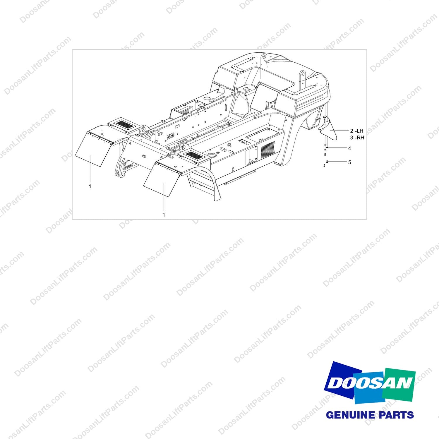 110508-25318 MUD FLAP GROUP;DV250S-7 - full parts diagram - genuine Doosan / Bobcat forklift part