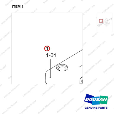 110508-38433 VALVE ASSY,BRAKE - parts diagram, item 1 shown - genuine Doosan / Bobcat forklift part