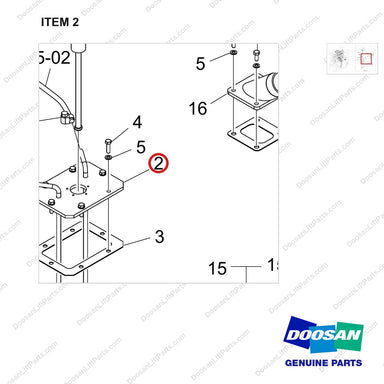 110508-38746 FUEL GP_SUB;D45S-9 FUEL UL DS TYPE - parts diagram, item 2 shown - genuine Doosan / Bobcat forklift part