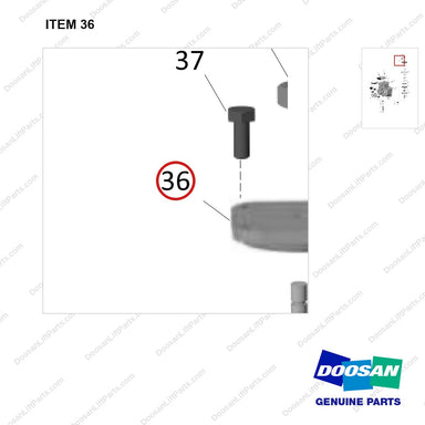 110508-38840 HOUSING,CONVERTER - parts diagram, item 36 shown - genuine Doosan / Bobcat forklift part
