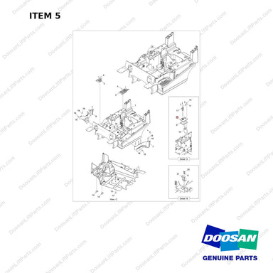 110508-39711 CHASSIS FRAME GROUP - full parts diagram, item 5 marked - genuine Doosan / Bobcat forklift part