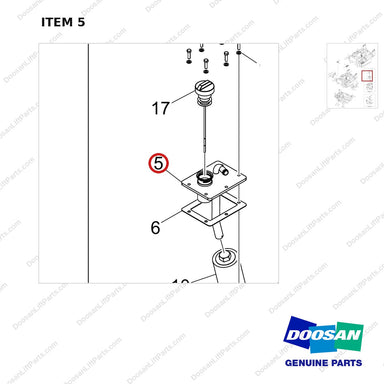 110508-39711 CHASSIS FRAME GROUP - parts diagram, item 5 shown - genuine Doosan / Bobcat forklift part