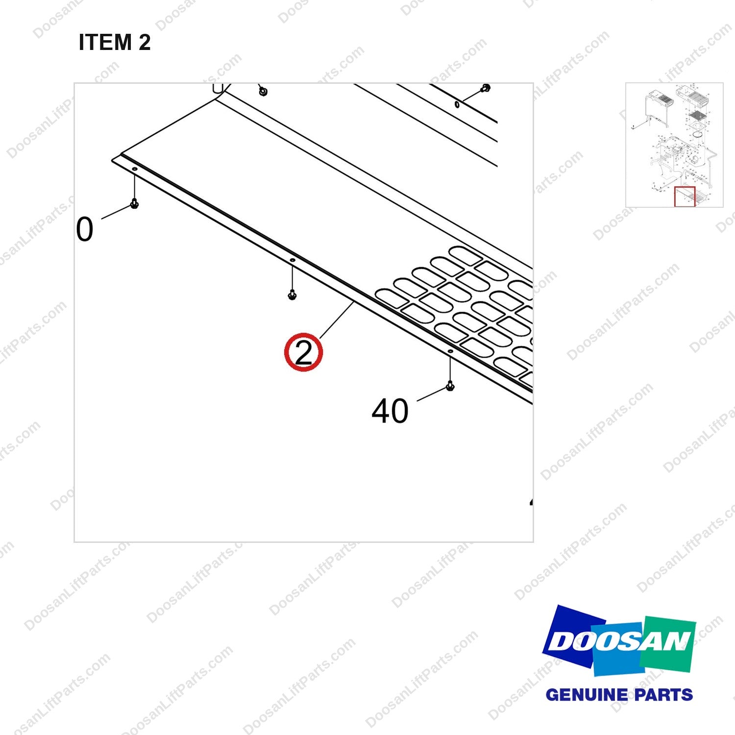 110508-41036 CONDITIONER ASSY,AIR;D160S-9 - parts diagram, item 2 shown - genuine Doosan / Bobcat forklift part