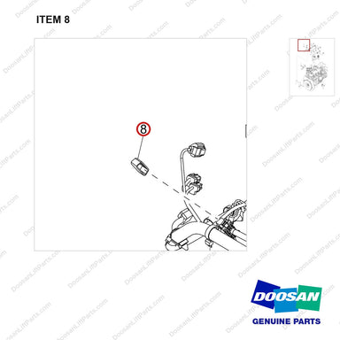 110508-41091 HARNESS ASSY;GCT GK25 CERT ENGINE - parts diagram, item 8 shown - genuine Doosan / Bobcat forklift part