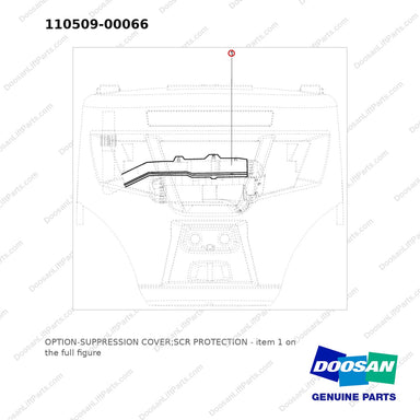 110509-00066 OPTION-SUPPRESSION COVER;SCR PROTECTION - full parts diagram, item 1 marked - genuine Doosan / Bobcat forklift part