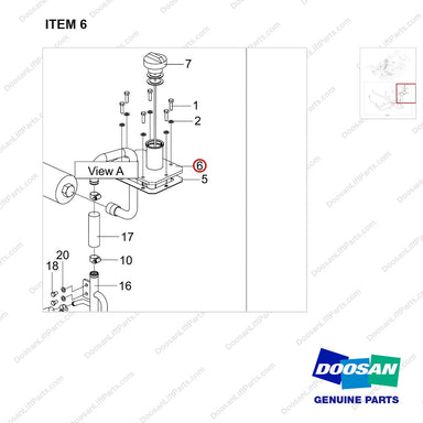 110509-00099 MO LINE GP_SUB;D40S-9 T5 55KW - parts diagram, item 6 shown - genuine Doosan / Bobcat forklift part