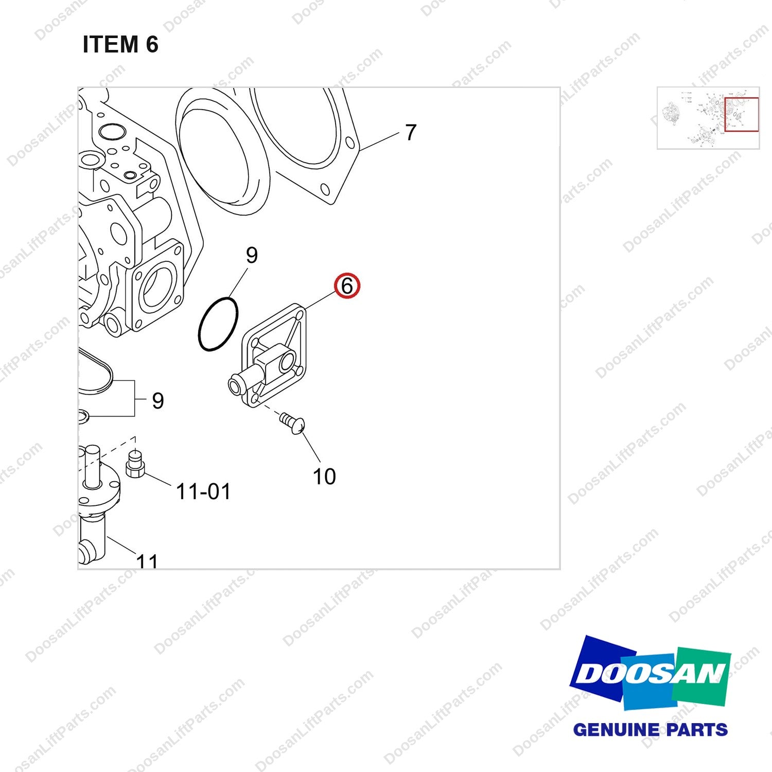 110514-00191 REGULATOR,LP;GCT K25 CERT ENGINE - parts diagram, item 6 shown - genuine Doosan / Bobcat forklift part