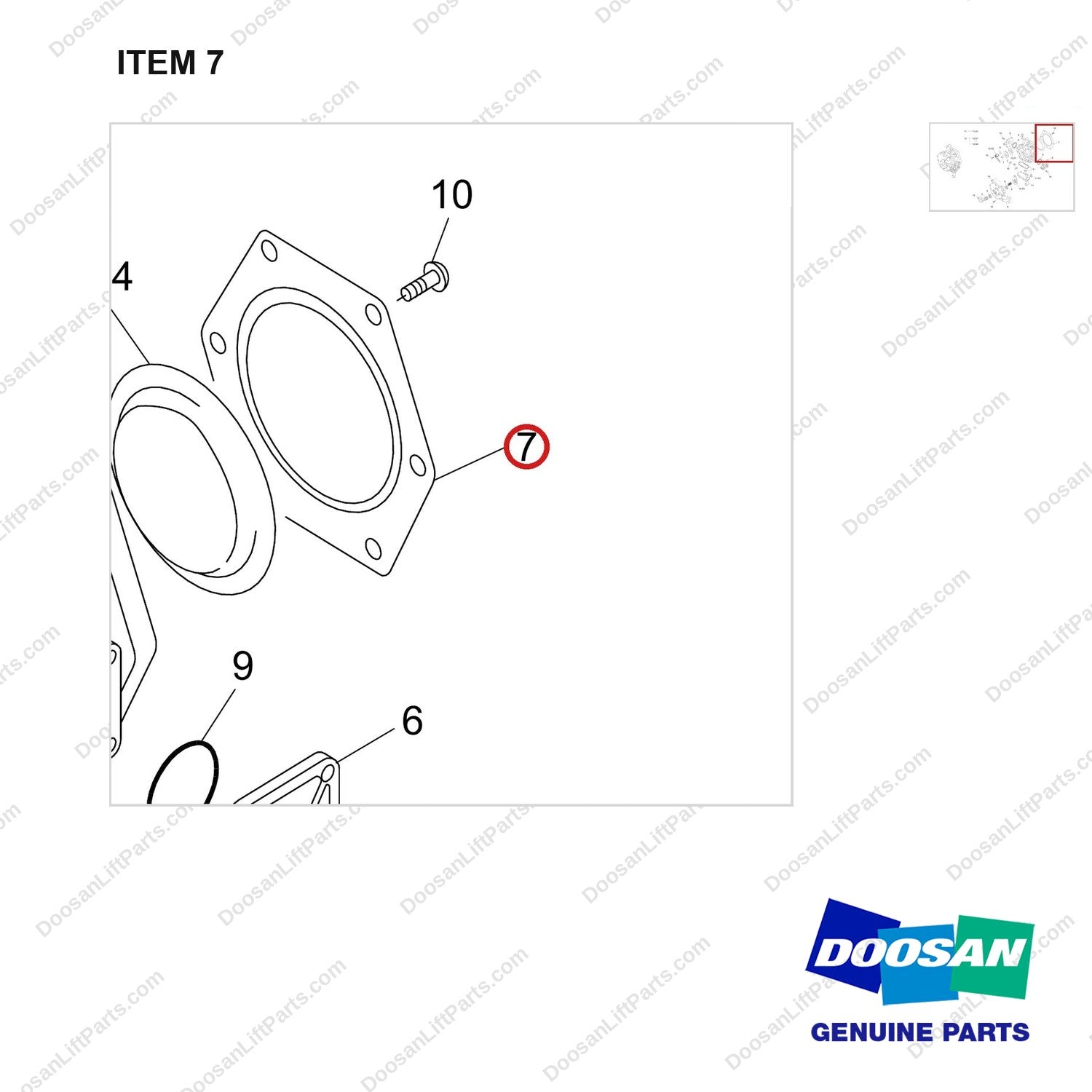 110514-00192 REGULATOR,LP;GCT K25 CERT ENGINE - parts diagram, item 7 shown - genuine Doosan / Bobcat forklift part