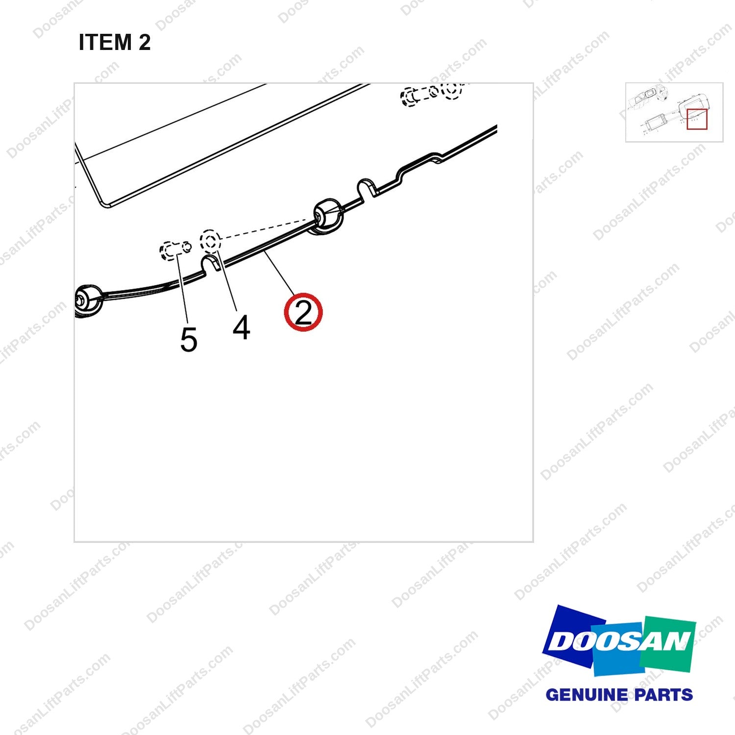 110515-00699 DISPLAY;5INCH W/HEATER - parts diagram, item 2 shown - genuine Doosan / Bobcat forklift part