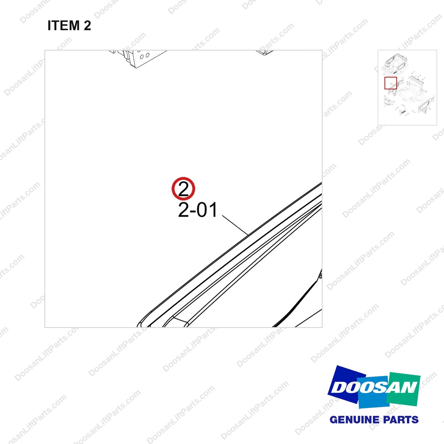 110517-02765 PANEL;GP.OUTER,B20T PLUS,BOBCAT - parts diagram, item 2 shown - genuine Doosan / Bobcat forklift part