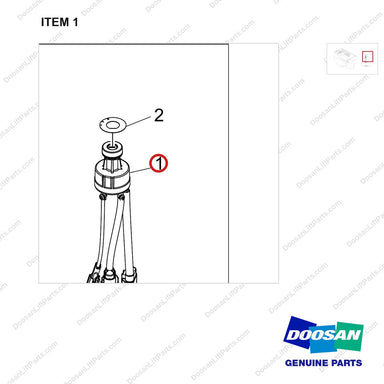 110702-00608 IGNITION;KEY - parts diagram, item 1 shown - genuine Doosan / Bobcat forklift part