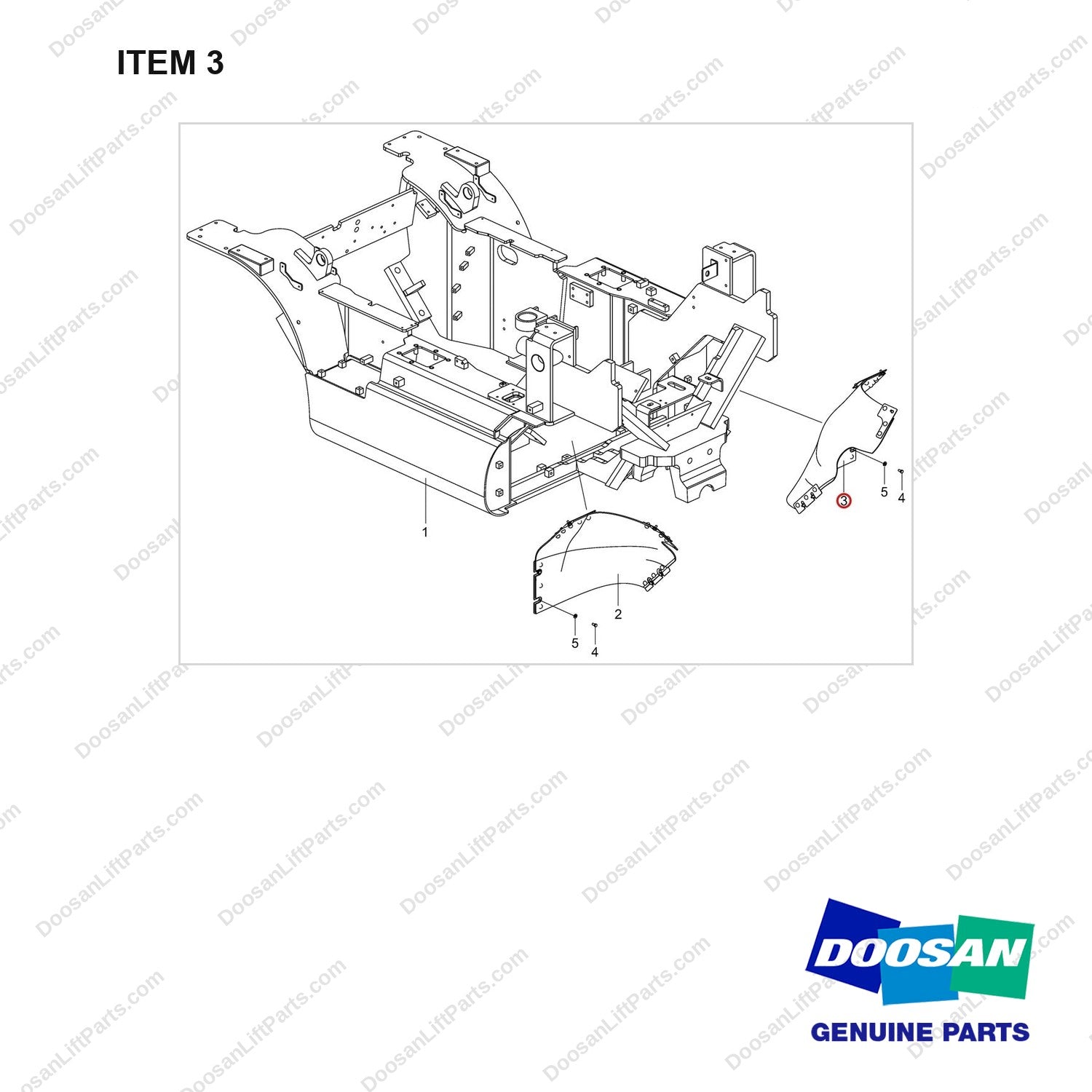 110901-00226 CH/OV AR-E/G GUARD;YANMAR, 20 - full parts diagram, item 3 marked - genuine Doosan / Bobcat forklift part