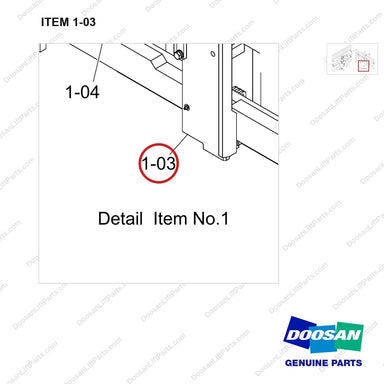 110909-00106 FORKPOSITIONER, FFT,ISFP,W=1680,SIM,4SP,CL4 - parts diagram, item 1-03 shown - genuine Doosan / Bobcat forklift part