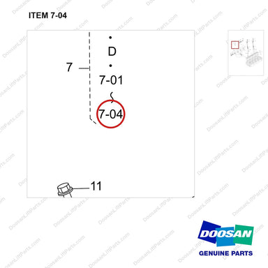 110910-02689 COIL ASSY;WG3800 PN DF - parts diagram, item 7-04 shown - genuine Doosan / Bobcat forklift part